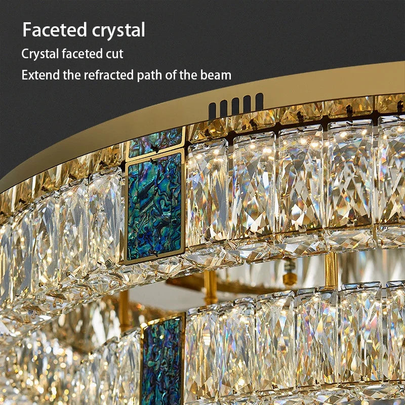 plafonnier en cristal de luxe à led pour décoration intérieure - vue 6 sur 15