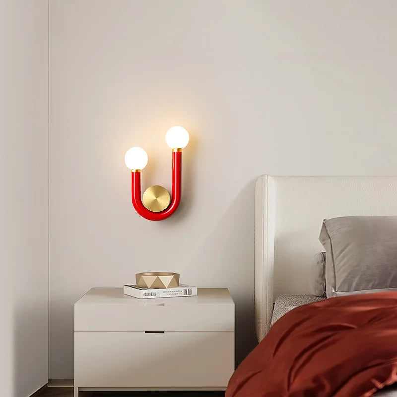 applique murale en métal nordique avec tube en u pour éclairage intérieur - vue 3 sur 11