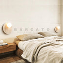 applique style travertin beige cercle lumière décor