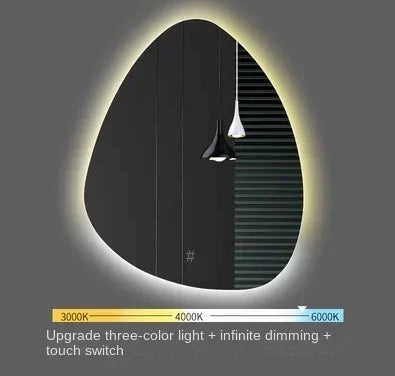 miroir vertical irrégulier avec lumière led et haut-parleur bluetooth - vue 8 sur 15