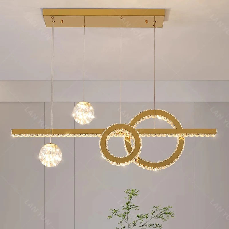 Lustre moderne en cristal pour éclairage intérieur - vue 3 sur 6