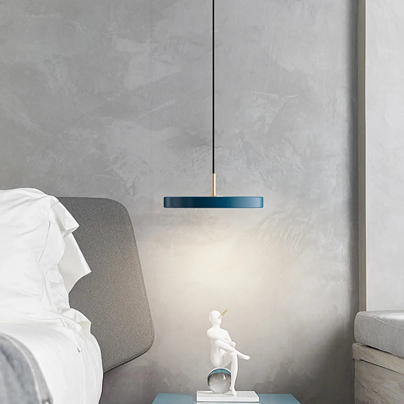 suspension led moderne lumière disque suspendus décoration luminaire lustre - vue 4 sur 12