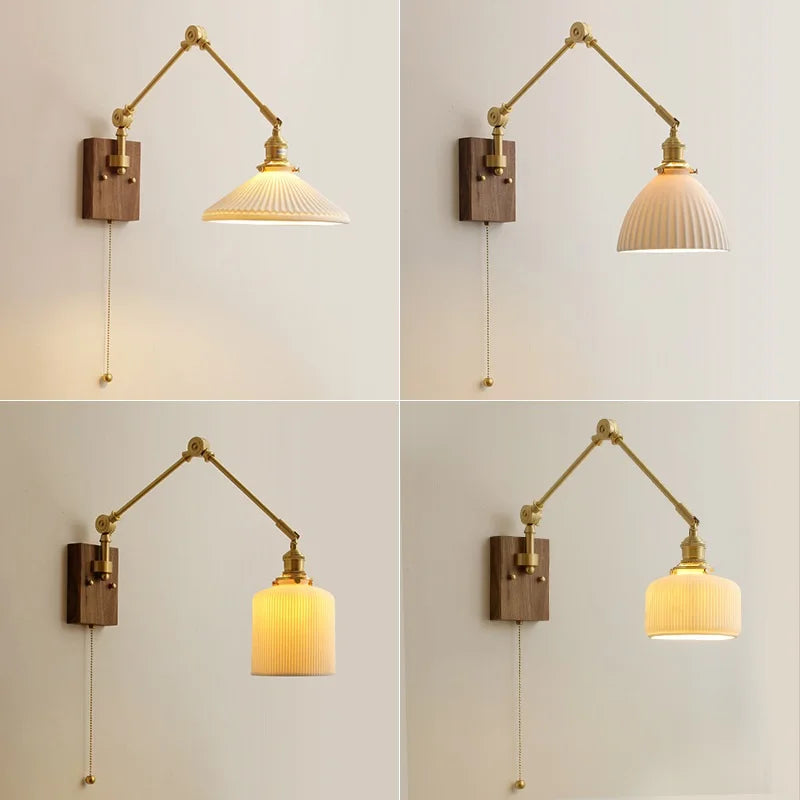 iwhd Applique murale led pivotante en cuivre avec interrupteur à chaîne - vue 5 sur 23