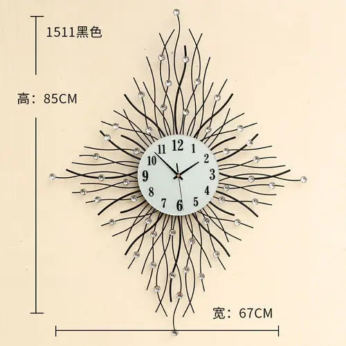 horloge murale à pendule design européen en métal unique - vue 11 sur 19