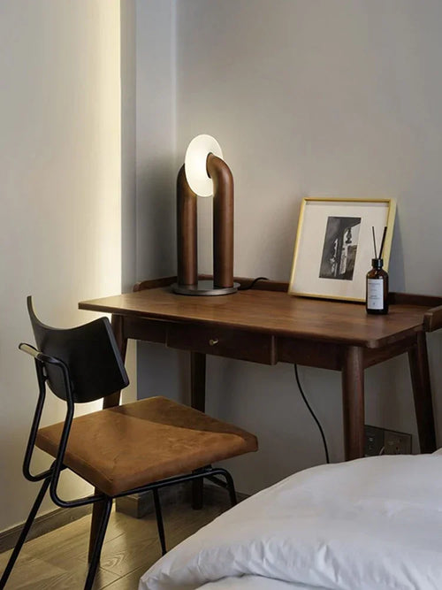 lampe de chevet rétro japonaise en bois design artistique tactile et variable - vue 3 sur 9