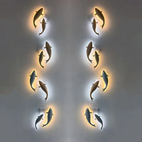 applique murale moderne led acrylique en forme de poisson décorative