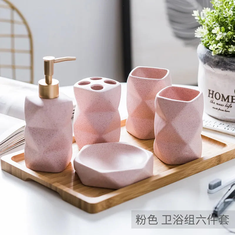 ensemble de céramique nordique pour salle de bain cadeau décoratif - vue 10 sur 15