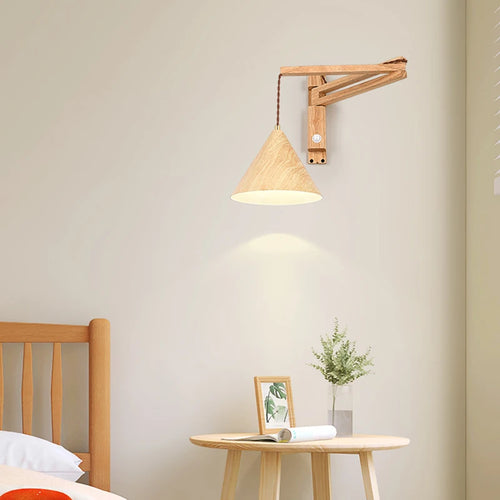 applique murale pliable vintage japonaise avec interrupteur led - vue 4 sur 8