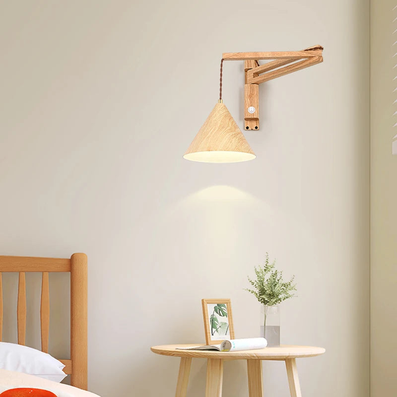 applique murale pliable vintage japonaise avec interrupteur led - vue 3 sur 8