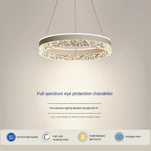 Lustre rond LED circulaire simple avec télécommande décorative - vue 3 sur 5