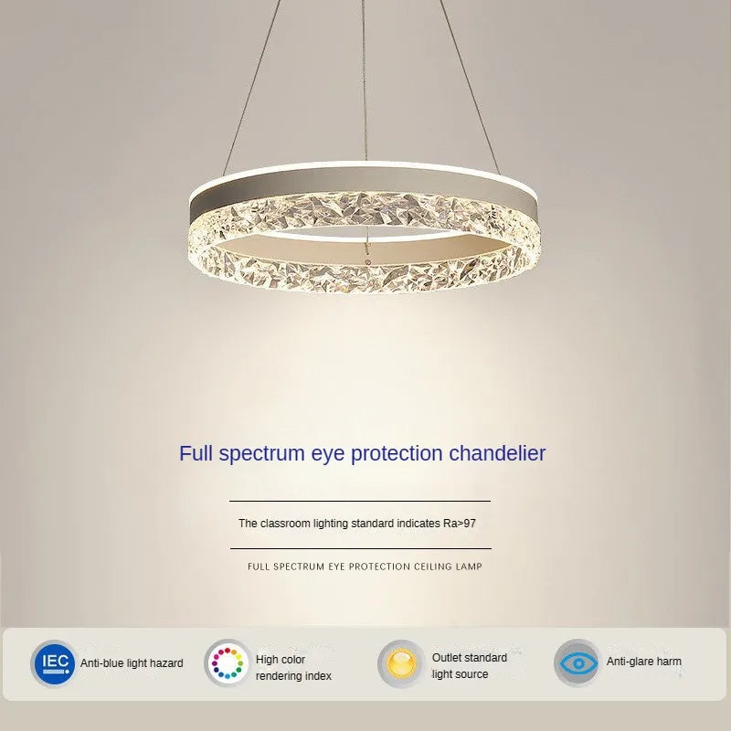 Lustre rond LED circulaire simple avec télécommande décorative - vue 3 sur 5