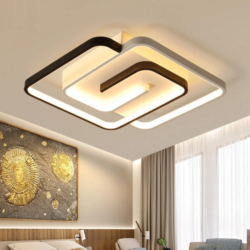 lustre led moderne carré pour intérieur luminaire - vue 3 sur 9
