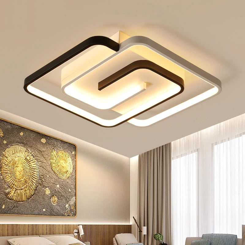 lustre led moderne carré pour intérieur luminaire - vue 3 sur 9