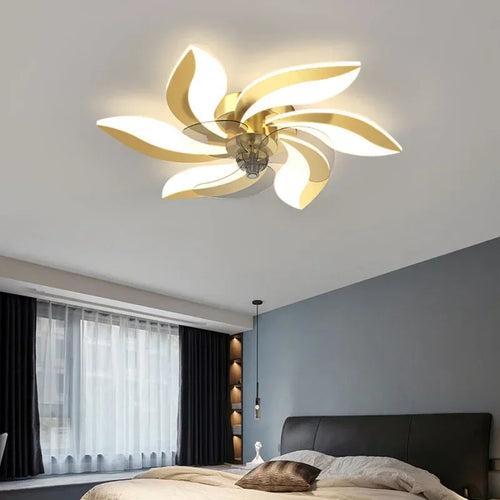plafonnier ventilateur avec lumière et télécommande pour intérieur - vue 6 sur 8