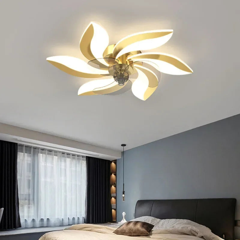 plafonnier ventilateur avec lumière et télécommande pour intérieur - vue 5 sur 8