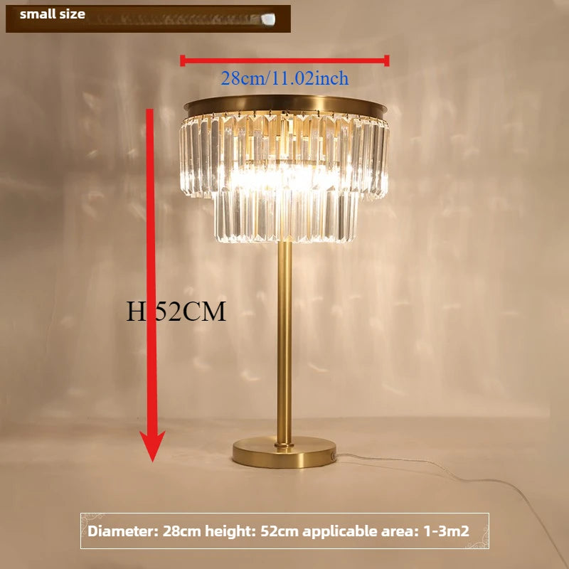 lampe de bureau en cristal de cuivre design moderne luxe - vue 9 sur 9