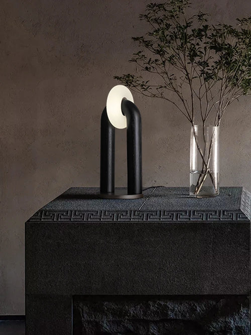 lampes de table vintage en bois massif à contrôle tactile led - vue 4 sur 9