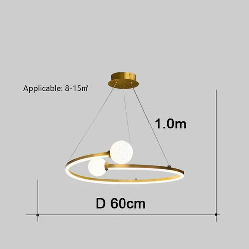 lustre led anneau créatif nordique éclairage suspension moderne