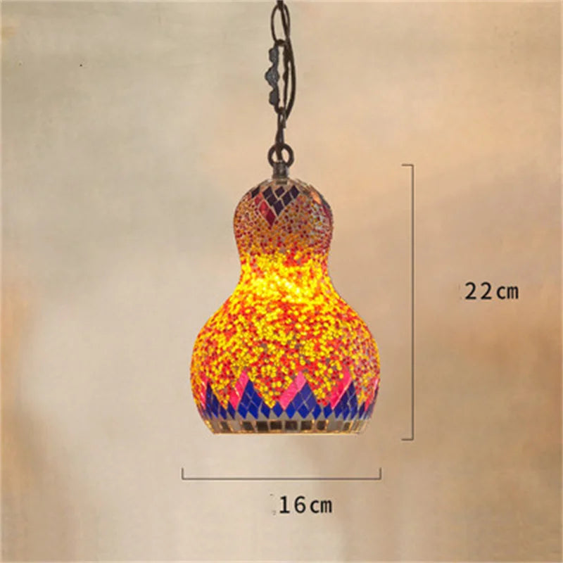 lustre en mosaïque turque fait main style art déco romantique en verre coloré - vue 10 sur 16