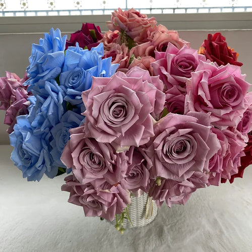 rose artificielle en soie pour décoration et photographie de mariage - vue 3 sur 22