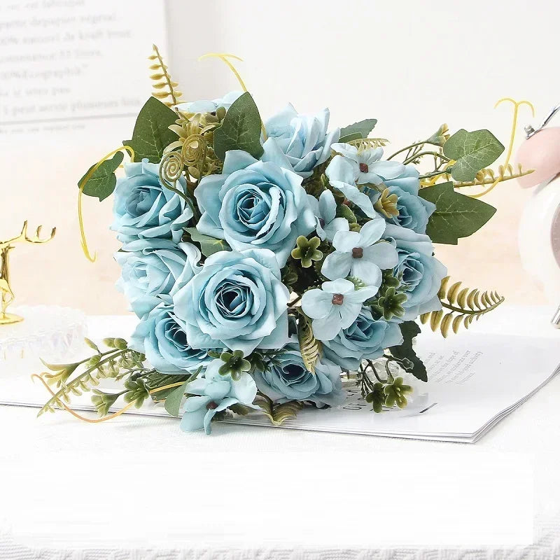 bouquet de roses artificielles pour décoration et cadeau de fête - vue 6 sur 13