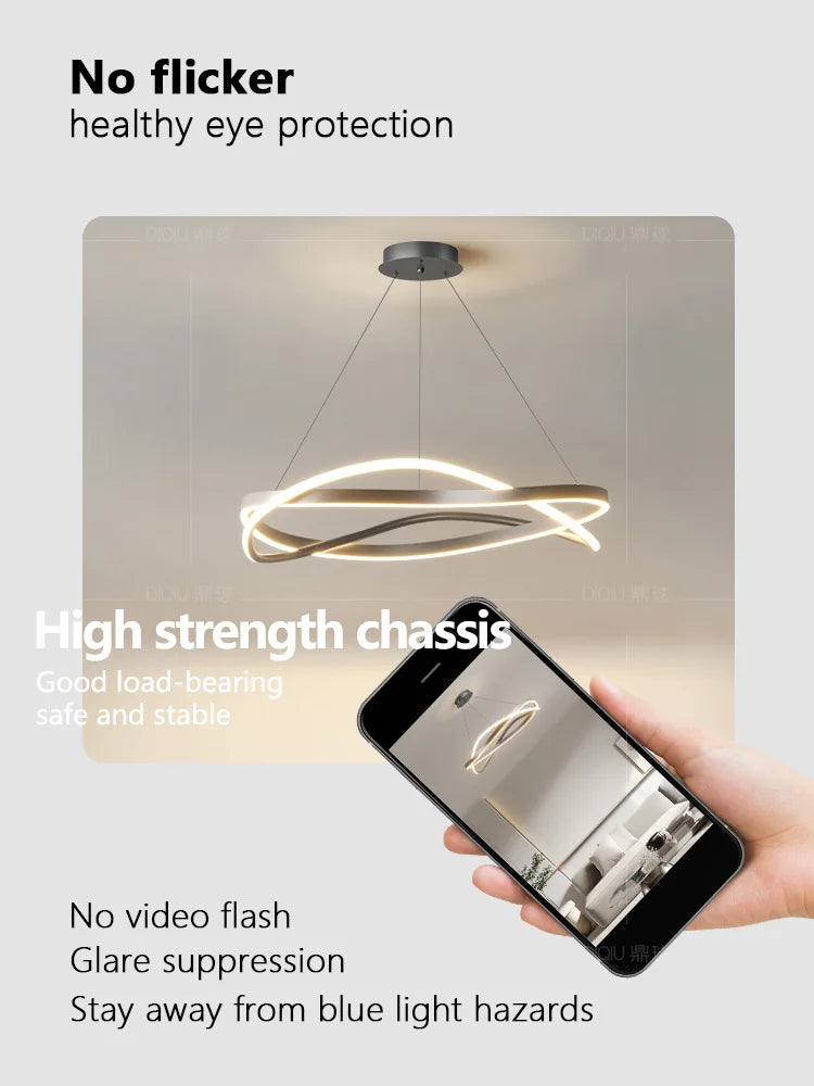lustre anneau minimaliste créatif moderne pour maison - vue 4 sur 10