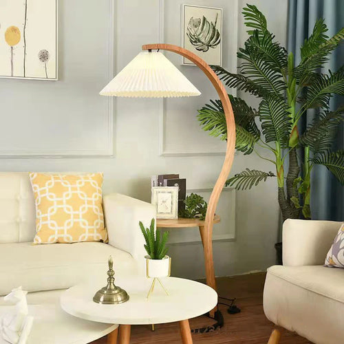 Lampadaire LED en bois massif au design nordique moderne - vue 4 sur 9