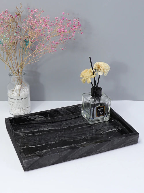 boîte de rangement en travertin et marbre naturel luxe - vue 3 sur 18