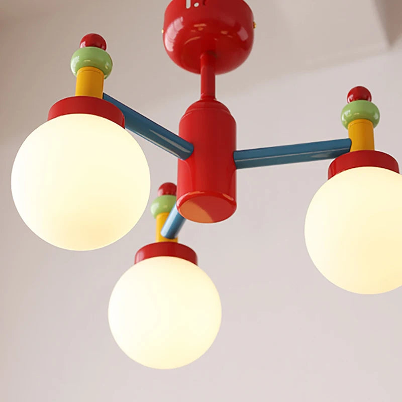 suspension en verre blanc avec fil réglable pour enfants - vue 5 sur 11