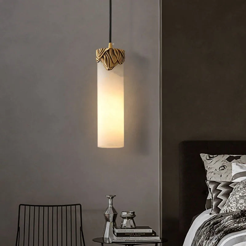 suspension en marbre naturel et cuivre pour intérieur - vue 1 sur 8