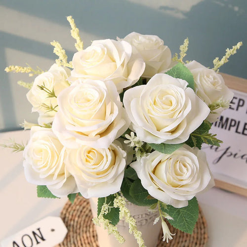 bouquet de roses artificielles pour mariage et décoration intérieure - vue 11 sur 12