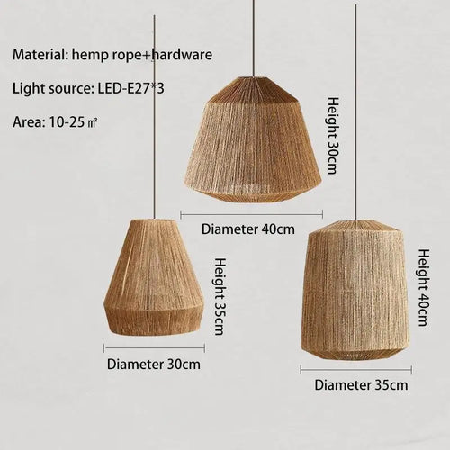suspension en rotin japonais style wabi sabi pour espaces rustiques - vue 16 sur 16