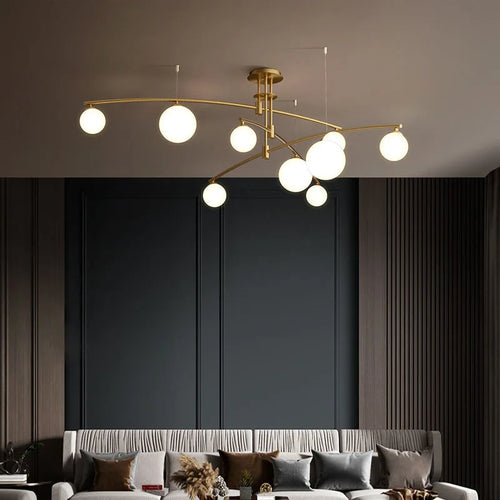 lustre moderne en verre style nordique pour décoration intérieure - vue 2 sur 12