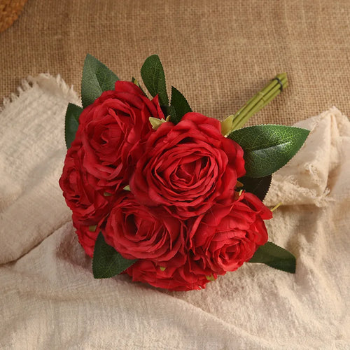 bouquet de roses artificielles décoration intérieure et extérieure fleurs faux - vue 3 sur 18