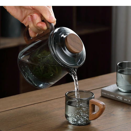 Théière en verre portative avec tasses style moderne - vue 4 sur 7