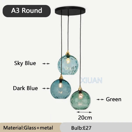 lustre en verre coloré lumineux pour restaurant - vue 26 sur 25
