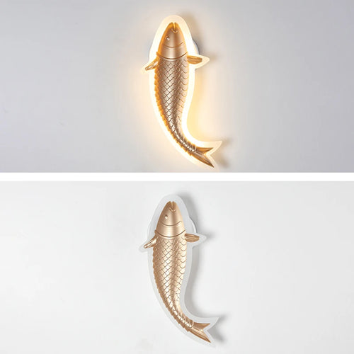 applique murale moderne led acrylique en forme de poisson décorative - vue 6 sur 14