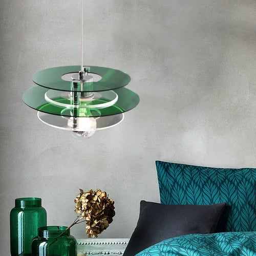 lustre arc-en-ciel soucoupe volante déco rétro pour bar ou restaurant - vue 5 sur 13