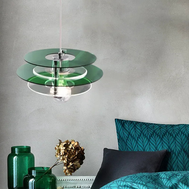 lustre arc-en-ciel soucoupe volante déco rétro pour bar ou restaurant - vue 4 sur 13