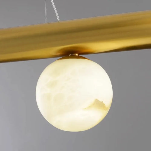 lustre de luxe en boule de marbre véritable post-moderne suspendu - vue 5 sur 10