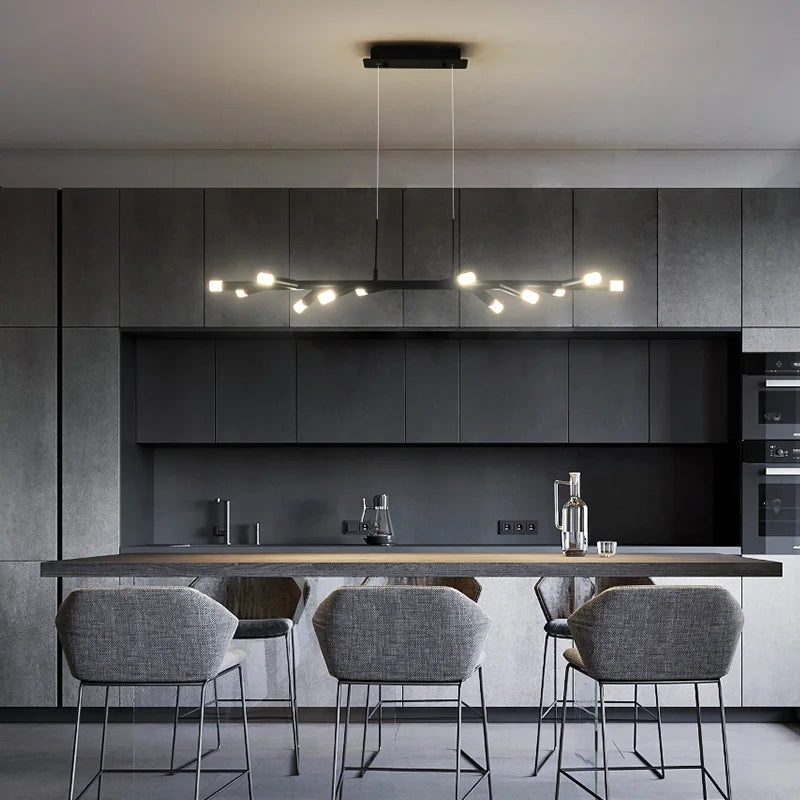 lustre moderne à LED pour décoration intérieure nordique - vue 2 sur 9