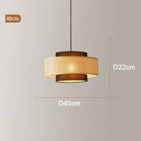 Suspension design à cannage en bambou rotin LED déco