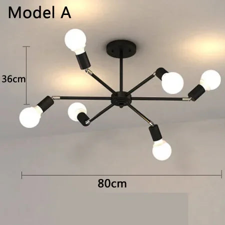 lustre moderne industriel pour décoration intérieure rétro simple - vue 10 sur 11