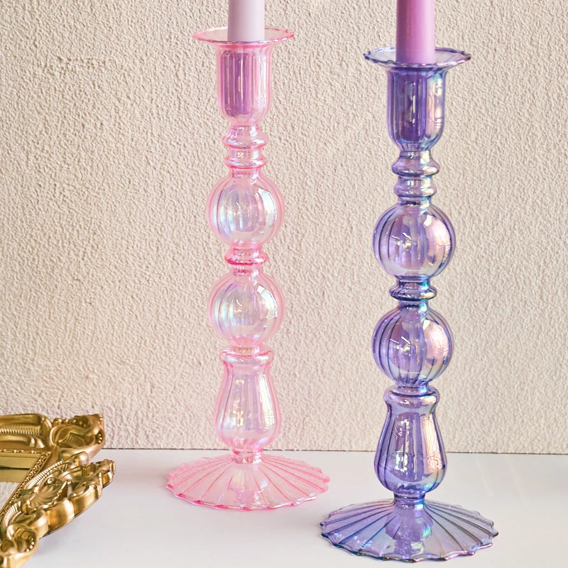bougeoir conique en verre pour décoration festive et bureau - vue 3 sur 12