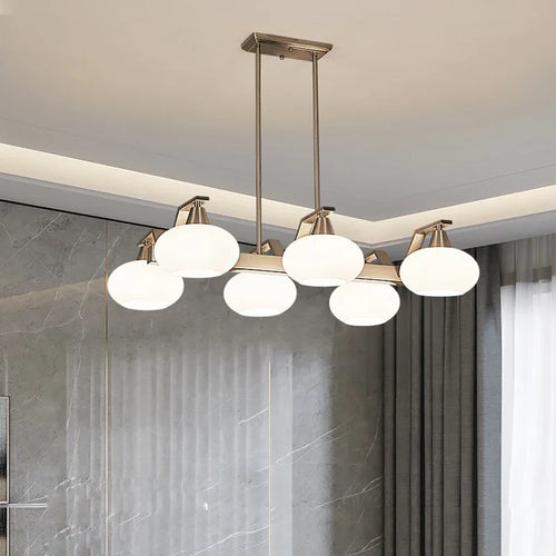 lustre moderne en métal avec éclairage led décoratif - vue 6 sur 12