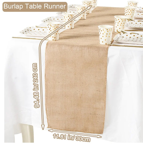 Chemin de table en lin style champetre rustique - vue 11 sur 11