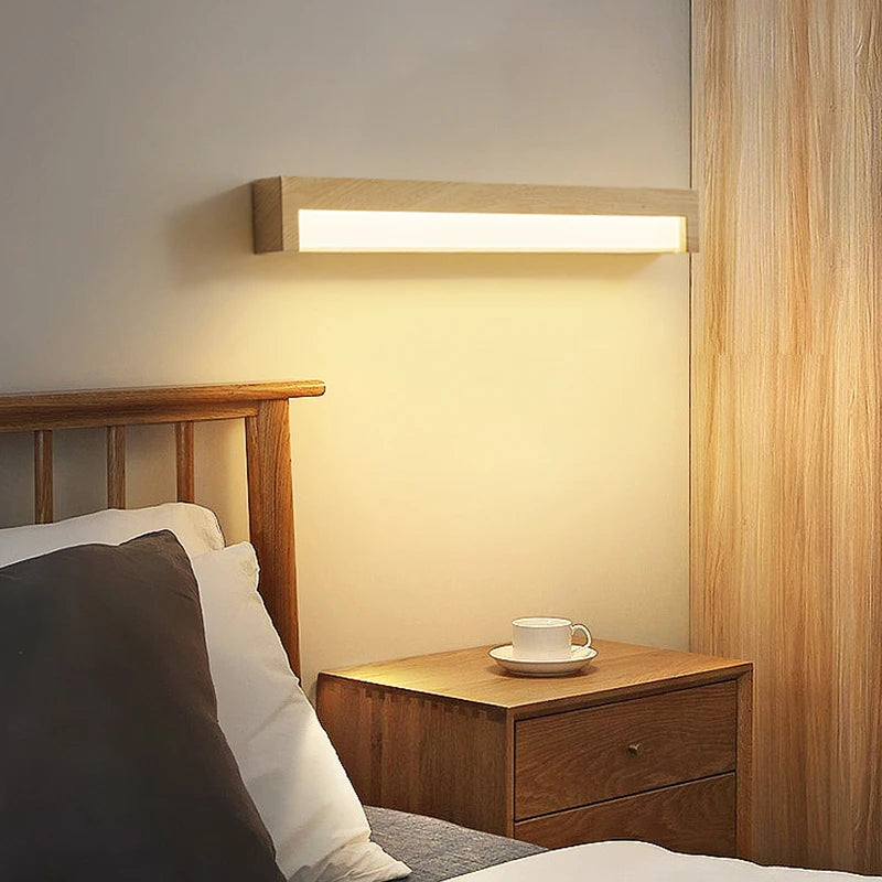 lampe de chevet rétro à grain de bois pour divers usages - vue 6 sur 10