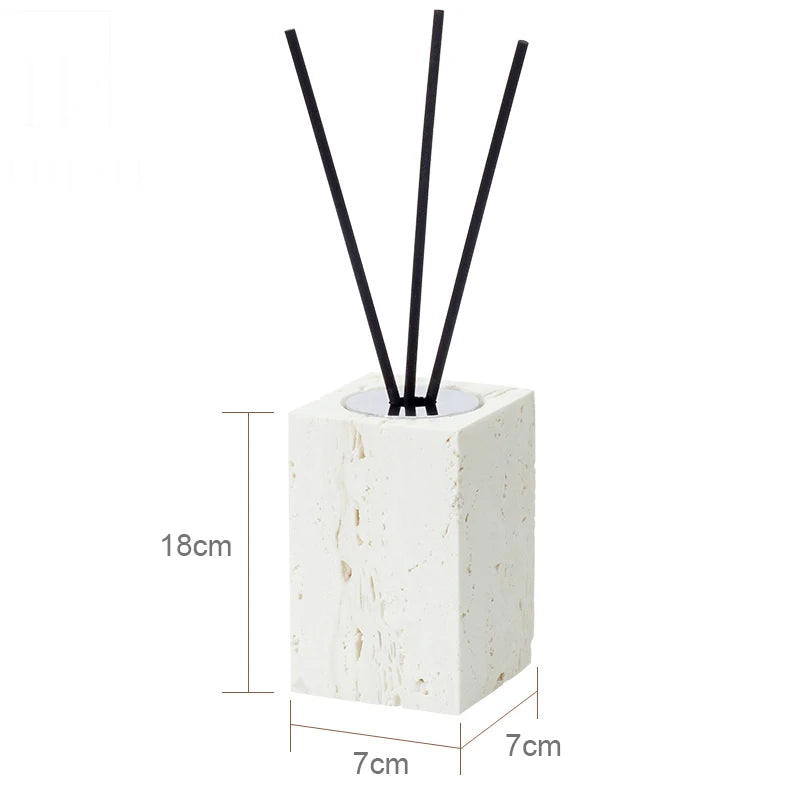 ensemble daccessoires en travertin beige pour salle de bain - vue 20 sur 20