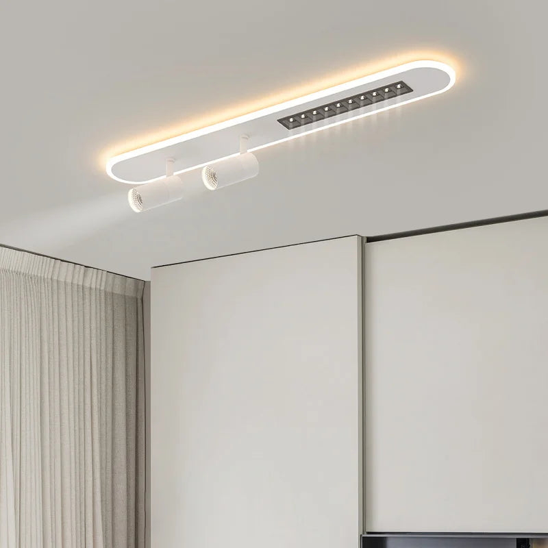 A New Type Of Nordic Long Strip Household LED Chandelier, Used For Living Rooms, Bedrooms, Halls, Balconies, Spotlights, And - vue 3 sur 9