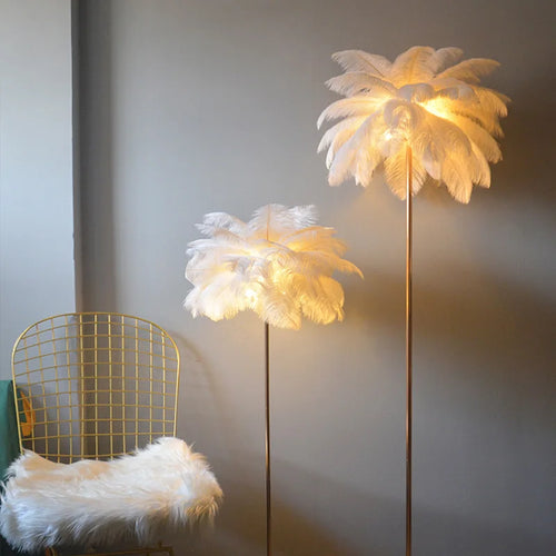 lampadaire romantique à plume art déco gradation 3 températures